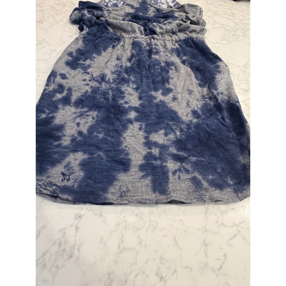 Sundry Blue Tie Dye Tank Dress Sleeveless Drawstring Waist Mini Size 2 Medium - Picture 9 of 9